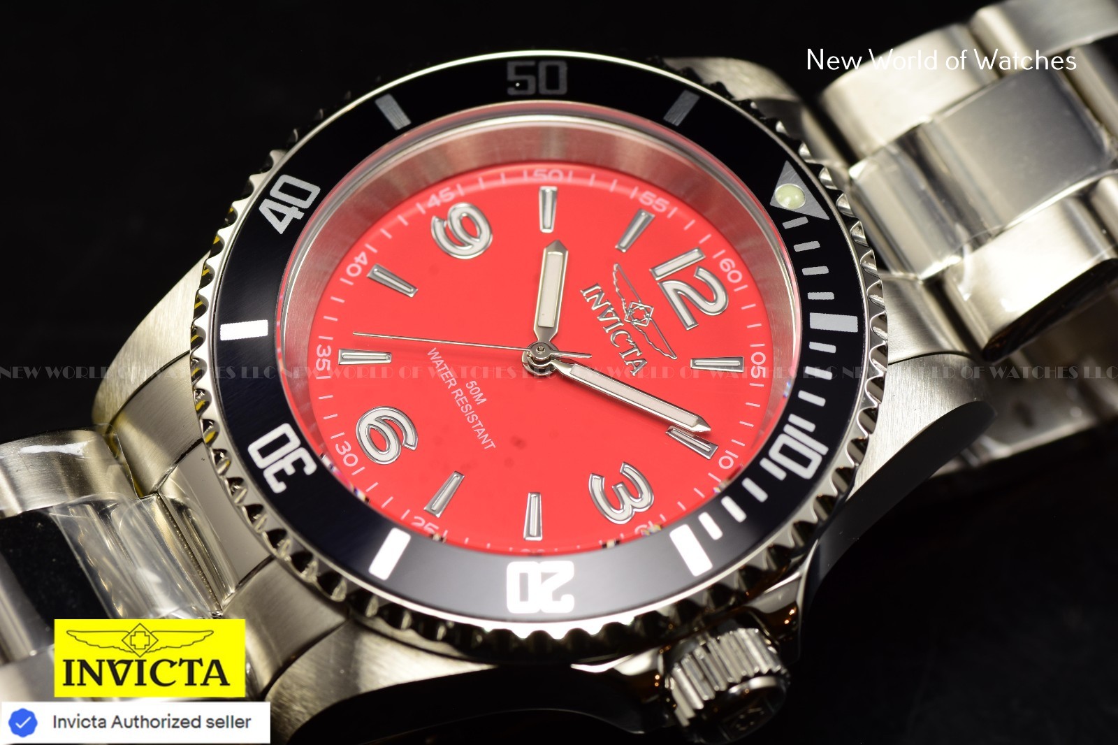 Invicta Men's SPECIALTY 40mm RED Dial Stainless Steel
