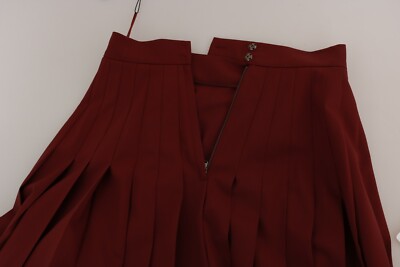 Pre-owned Dolce & Gabbana Skirt Wool Red High Waist Pleated Maxi It38/us4/xs Rrp $1350