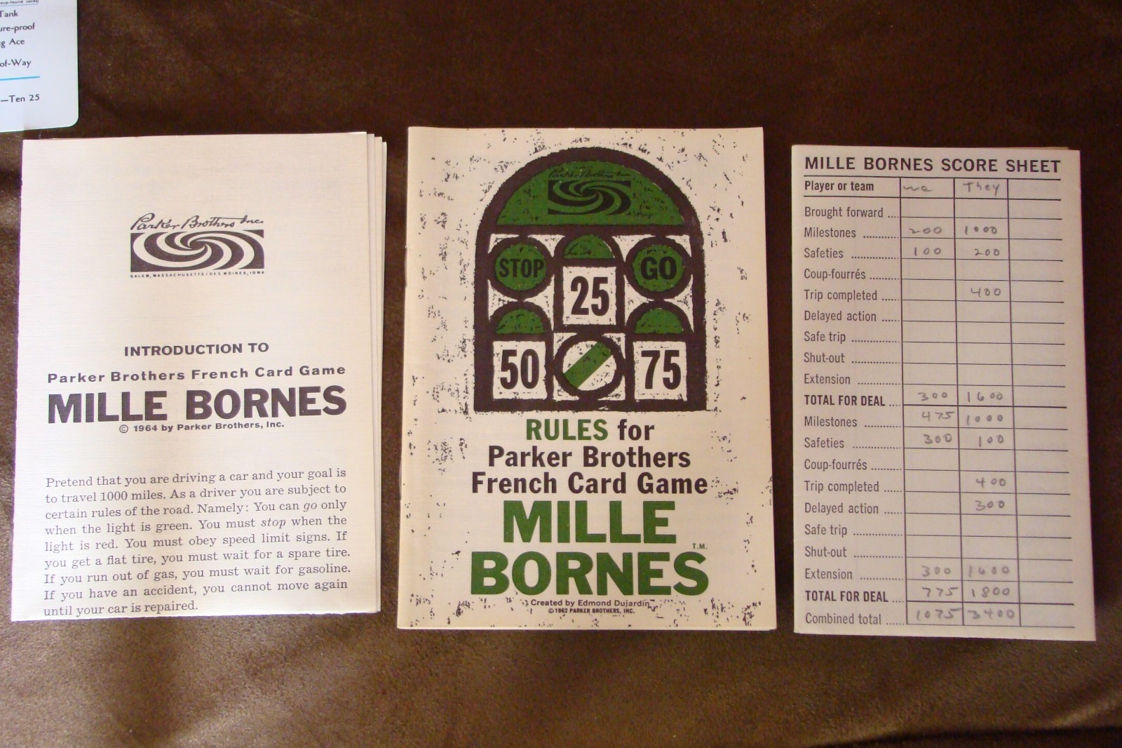 Vintage Parker Brothers Mille Bornes French Card 1962 Game Complete See Photos