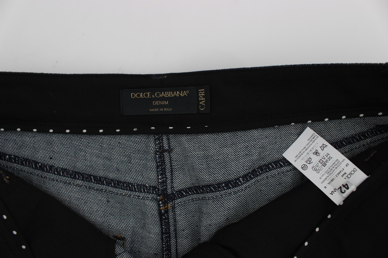 Pre-owned Dolce & Gabbana Jeans Blue Denim Cotton Capri Torero Pants It40 /us6 /s Rrp $940