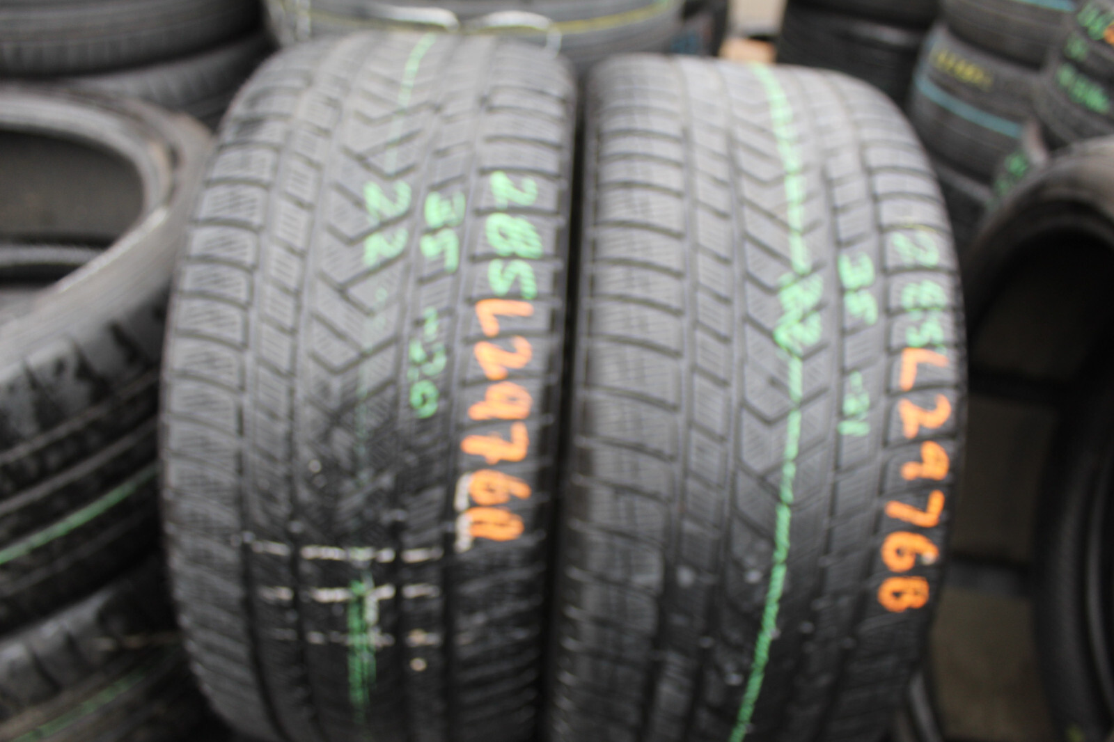 285 35 22 Pirelli, Winter, XL, M+S, 106V x2 A Pair 5.7mm (F1_tyres) L2976