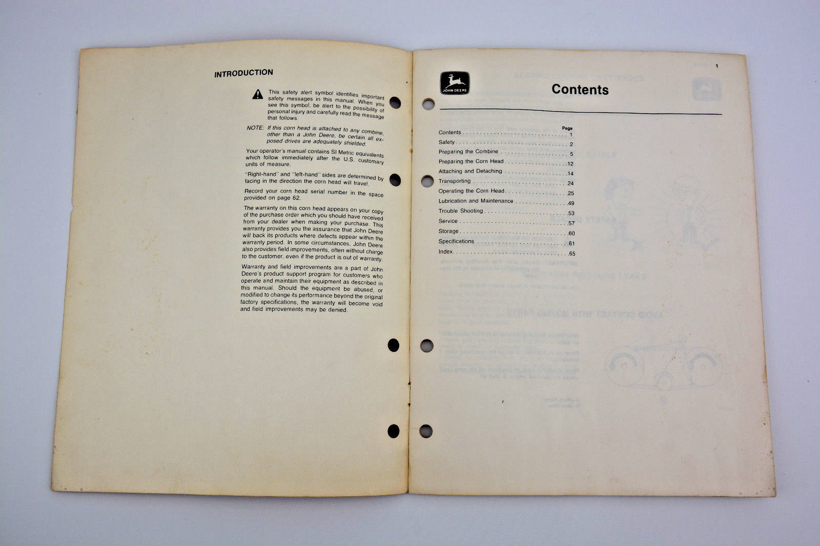 John Deere 40 Series Corn Heads Dealer Operator's Manual OM-H109002 Combine 6620