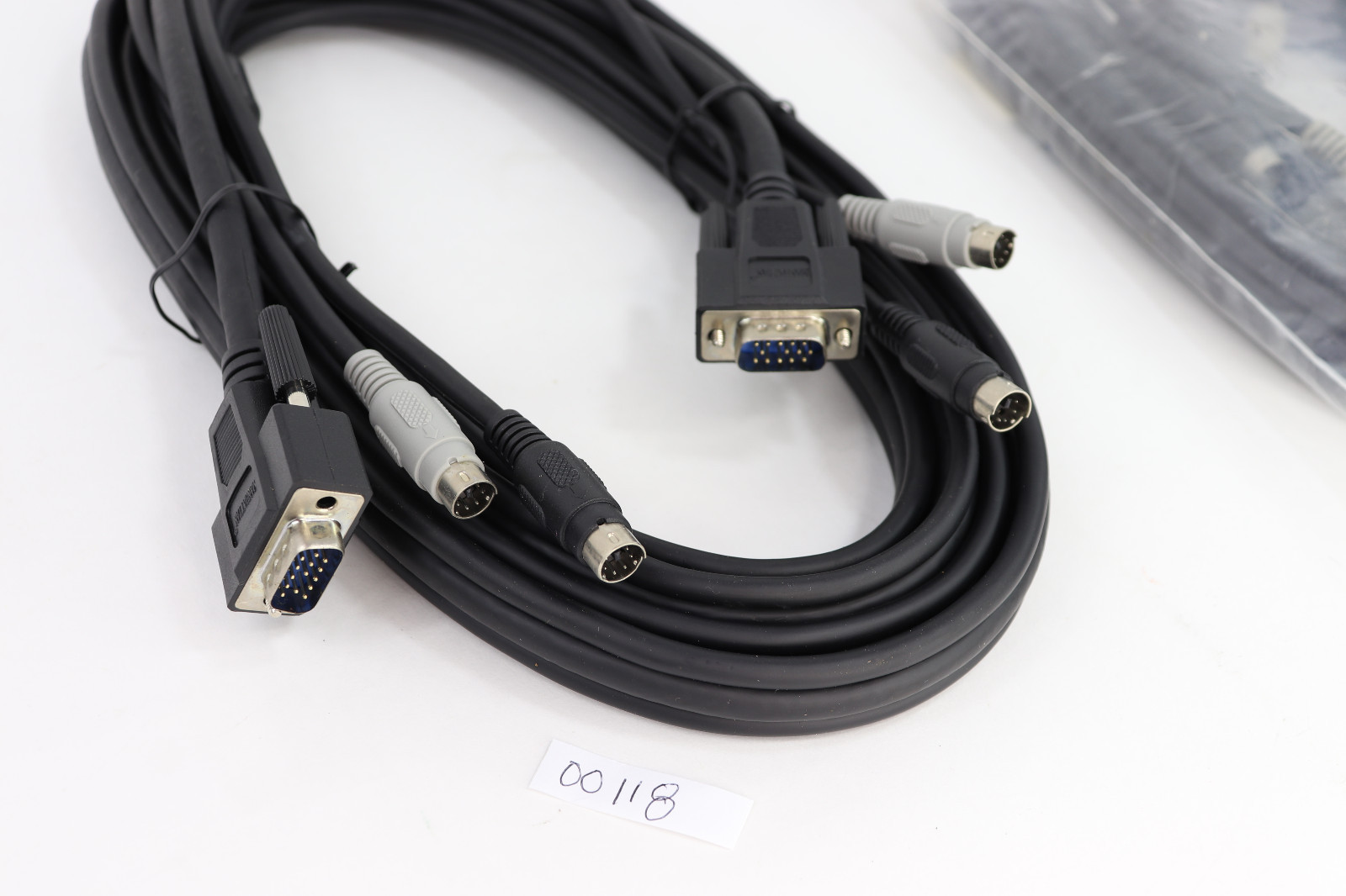 Lot of 4 MANHATTAN Computer Cable Set For PS2 KVM HD Video Mouse Keyboard