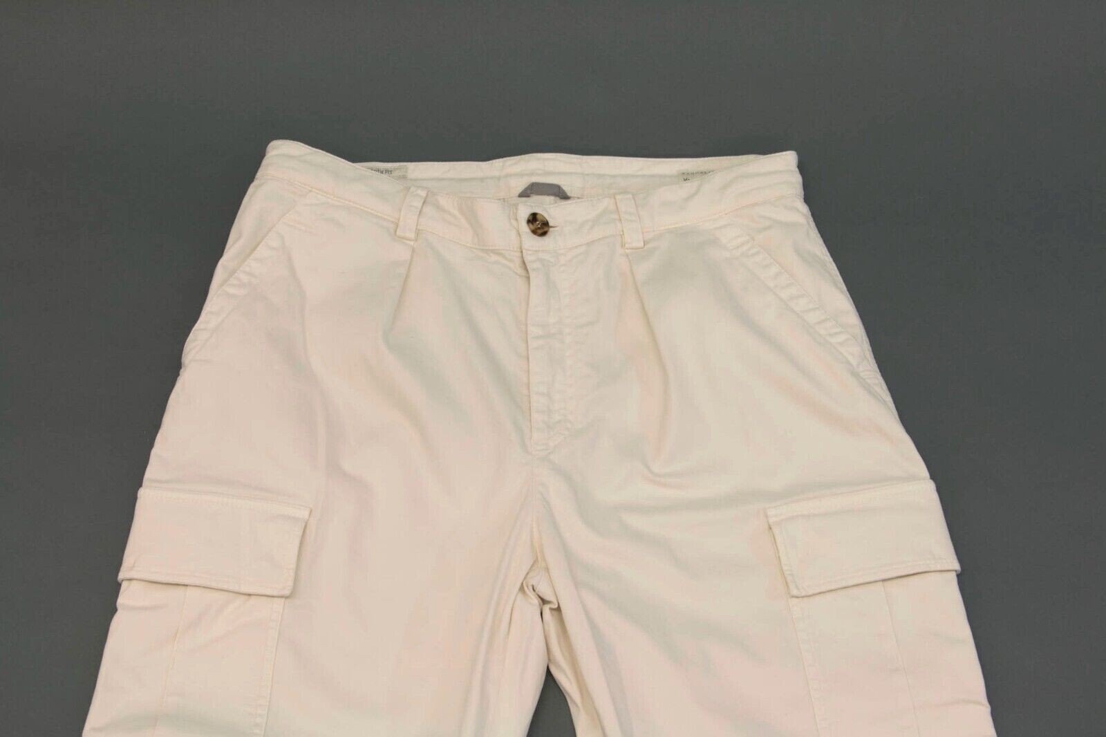Pre-owned Brunello Cucinelli $1295  Men's "smooth Fit" Drawstring Cargo Pants A242 In White