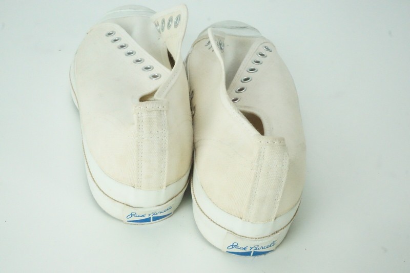 Converse Jack Purcell VINTAGE Made in USA White Canvas Sneakers Sz
