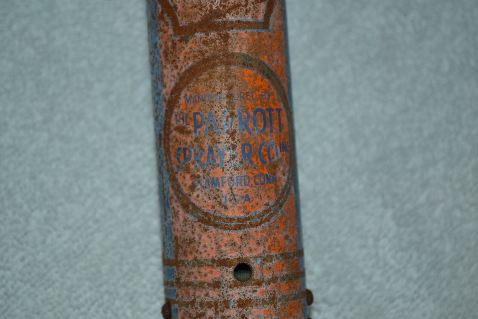 Rare Vintage The Parrott Sprayer Company Metal Spray Pump Bug Garden Wood Handle