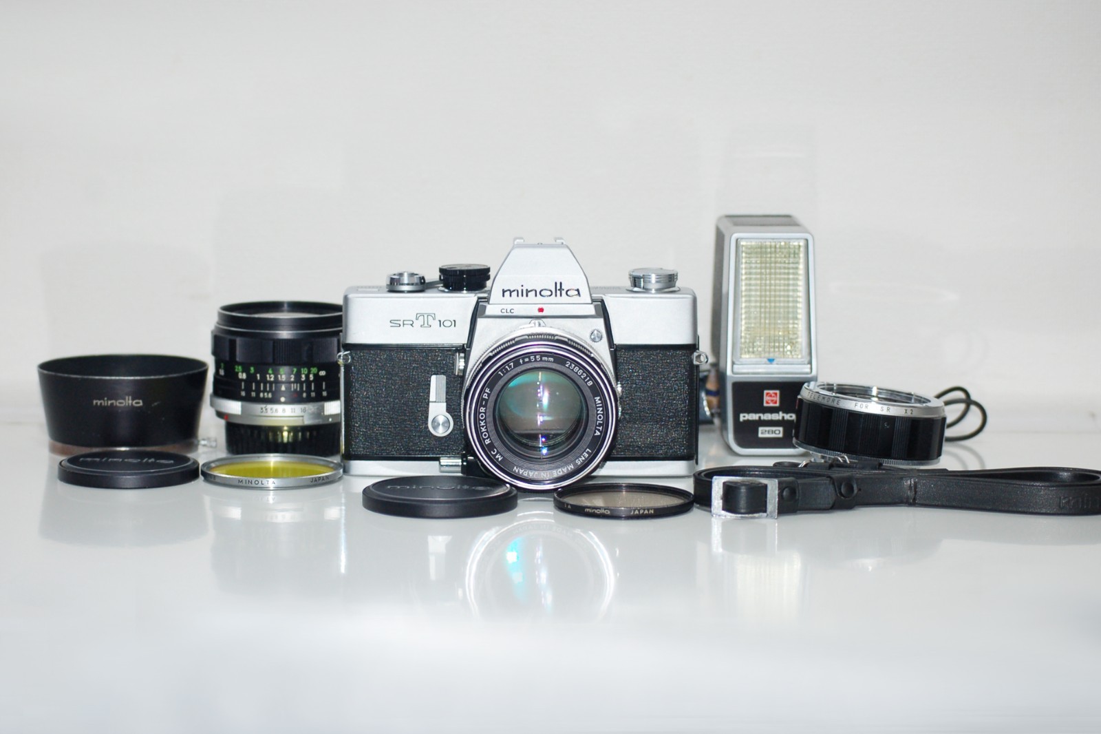 【RYU様】SRT101 & MC ROKKOR-PF 55mm #57 N.Mint] MINOLTA SRT101 SLR 35mm Film Camera + MC ROKKOR-PF