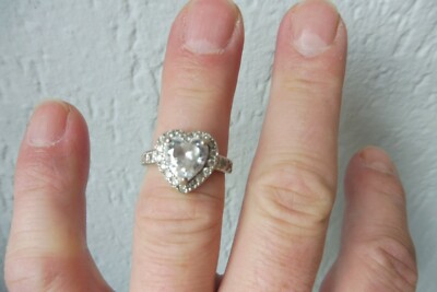 Belle Bague, 925 Argent Avec Poli Pierres. Cœur