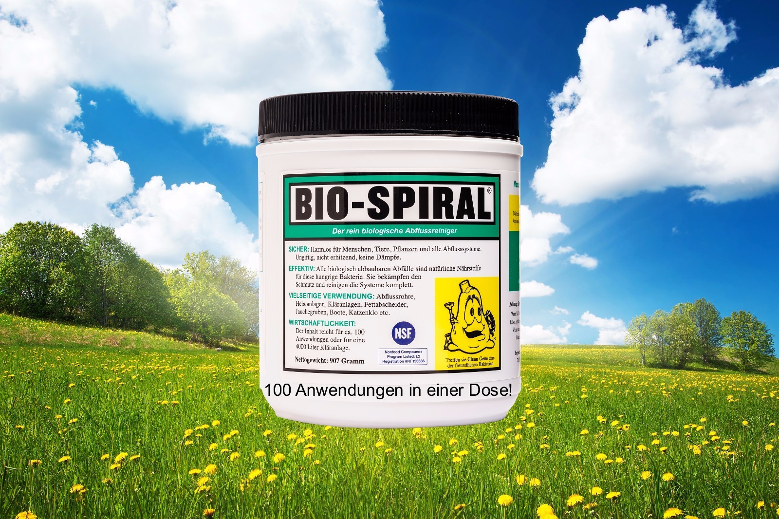 Bio-Spiral®der rein biologische Rohrreiniger - Abflussreiniger! Ohne Chemie 