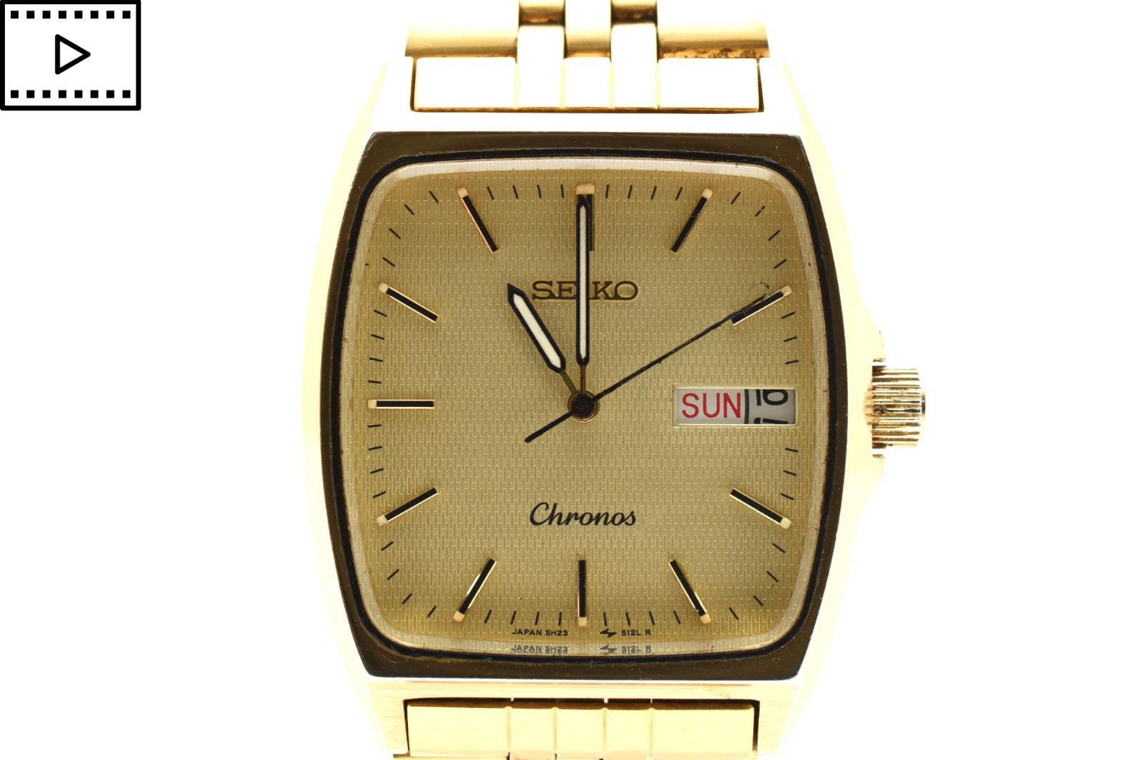 SEIKO WATCH CHRONOS ANTIMAGNETIC QUARTZ GOLD 5H23-5110 DAY