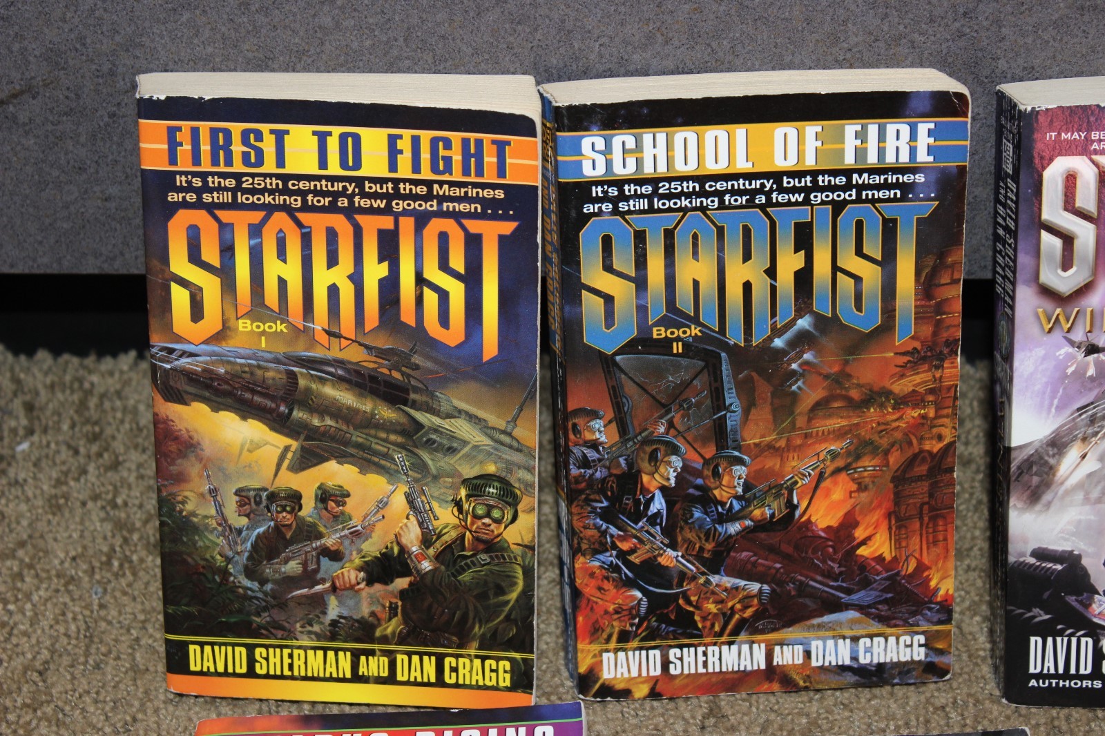 lot of 9 STARFIST Novels Sci Fi Lot Books Sherman Cragg Softcover books