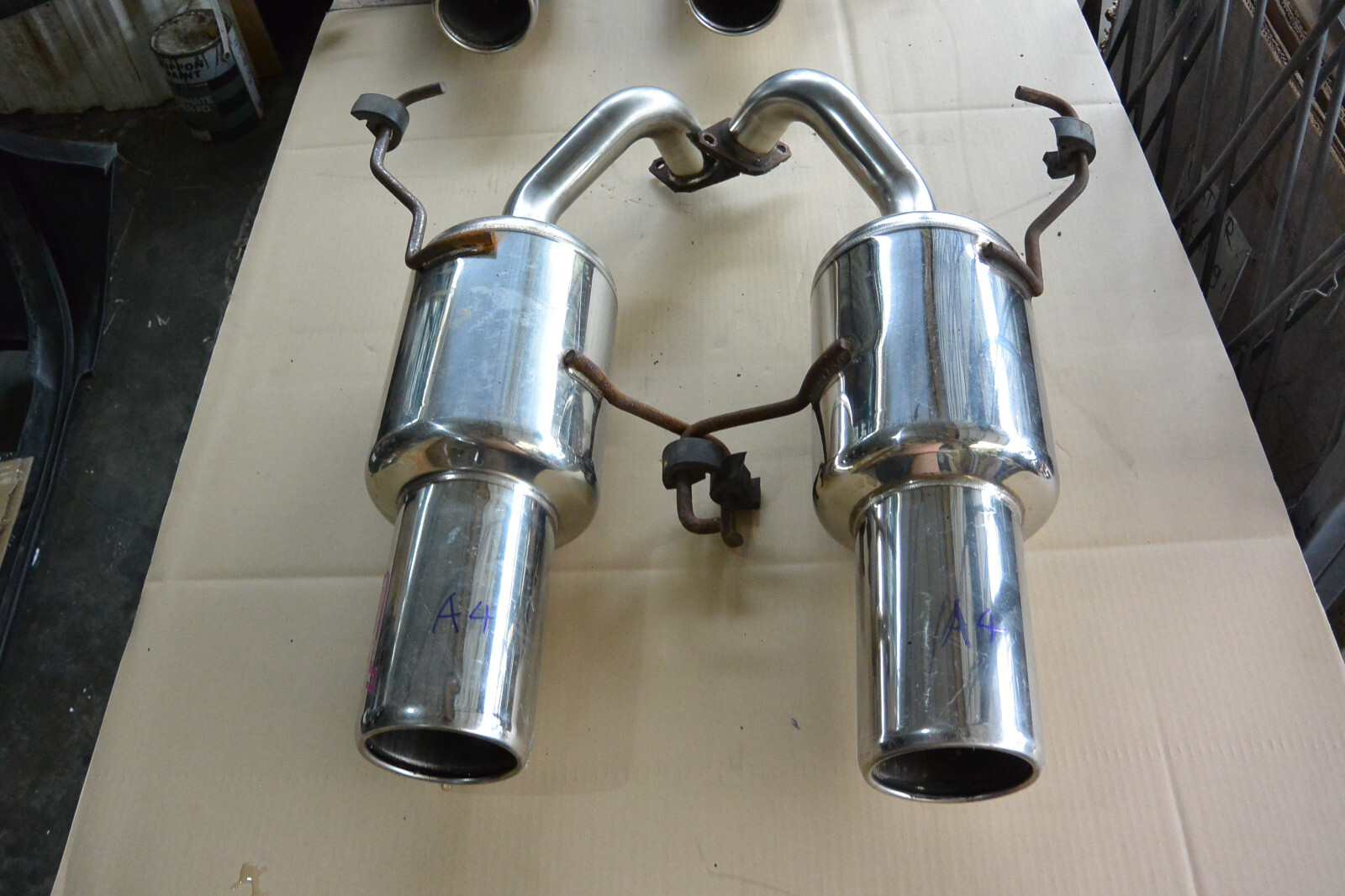 JDM Genome Subaru Legacy BL5 BP5 B4 Sti twin exhaust muffler