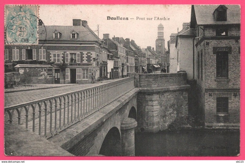 Doullens  Pont Sur L'Authie  CafÃ© Petit AnimÃ©E  1906 ( S 1072 ) France