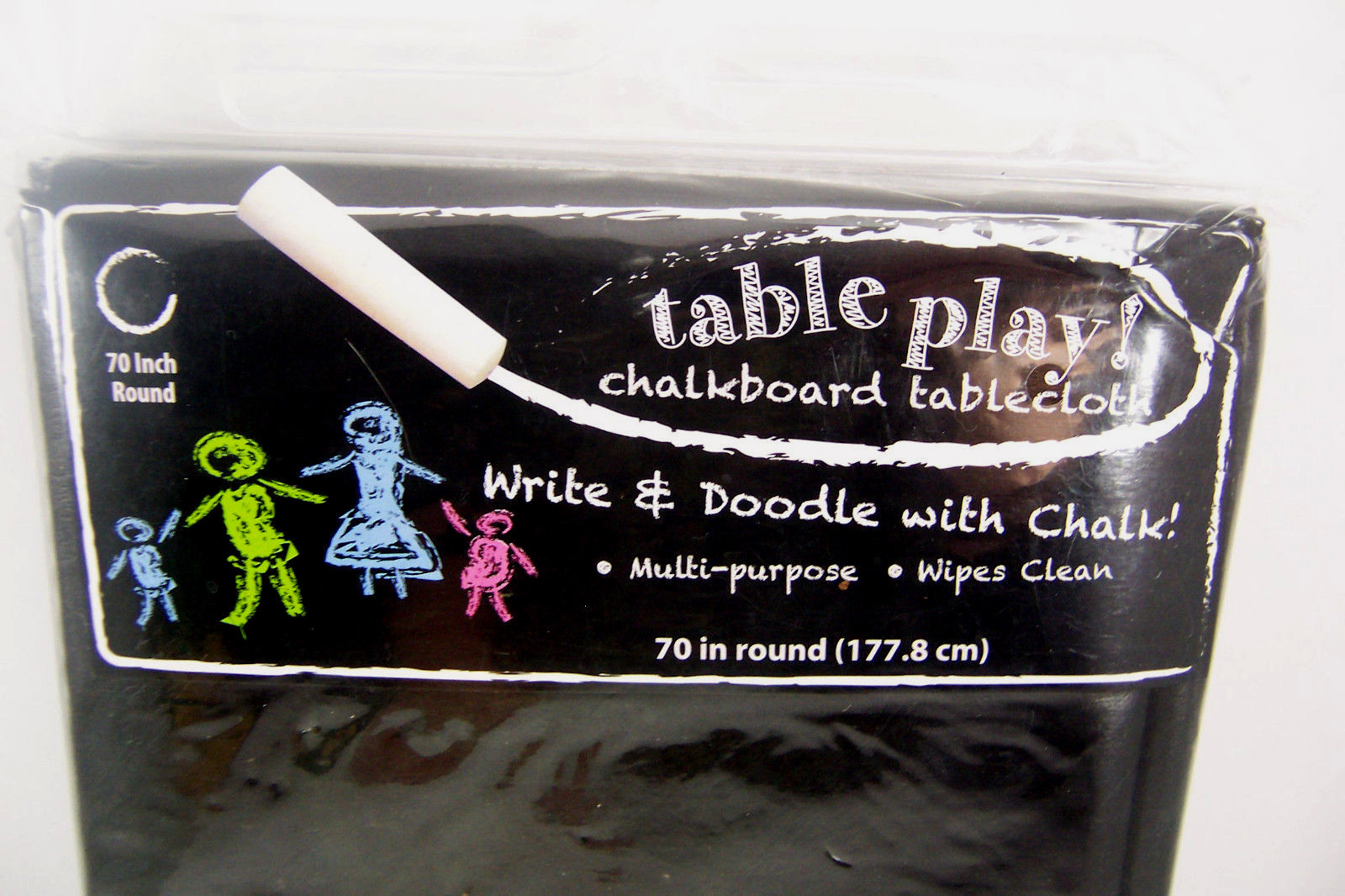 Chalkboard Tablecloth Teacher Home School Classroom Chalk 70” Round Table Play