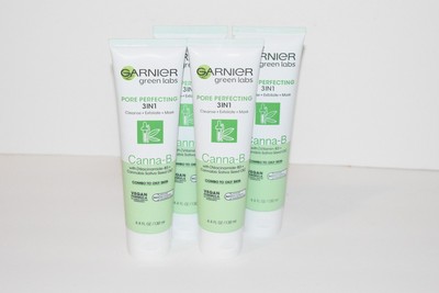 Lot of 4 Garnier Green Labs Canna-B Pore Perfecting 3-In-1 Cleanser Exfoliator
