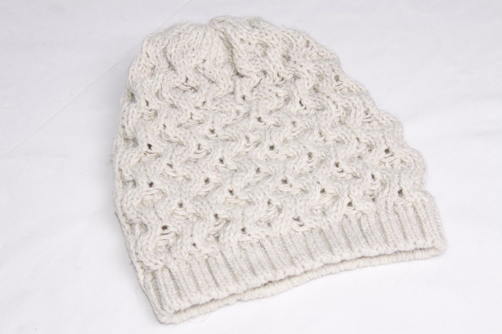 ladies cream beanie hat