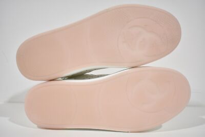 Pre-owned Chanel 22p White Leather Pink Cc Flat Lace Up Tie Runner Trainer Sneaker 39