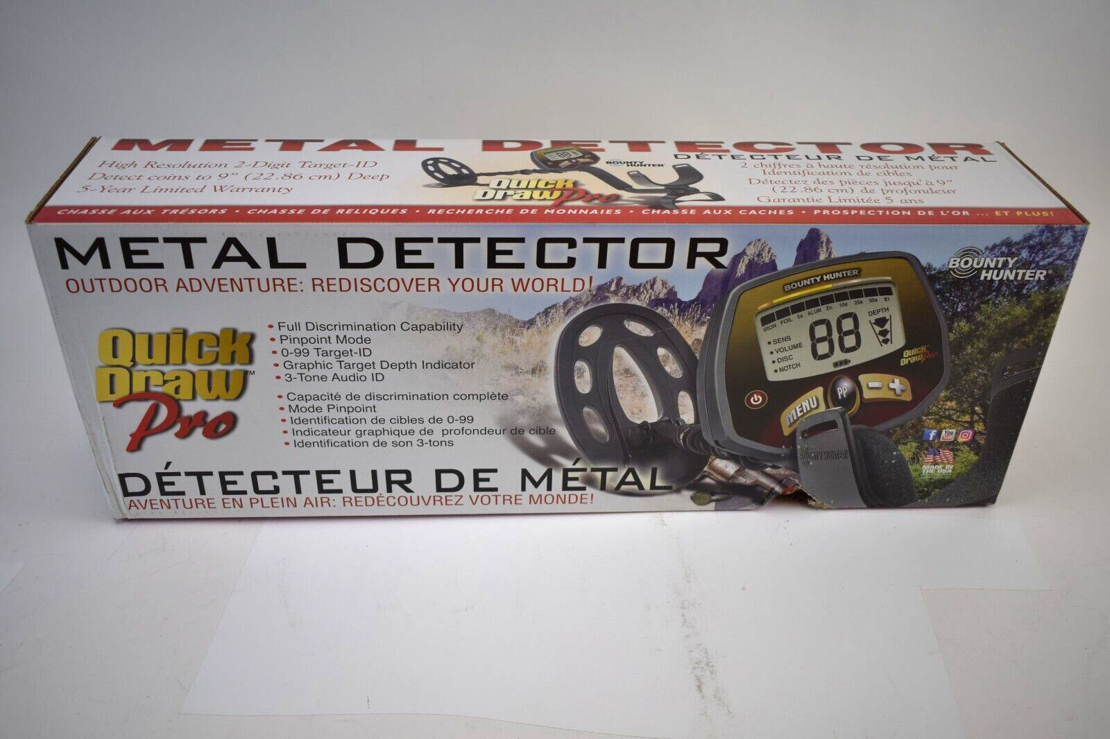 New Bounty Hunter Quick Draw Pro Metal Detector