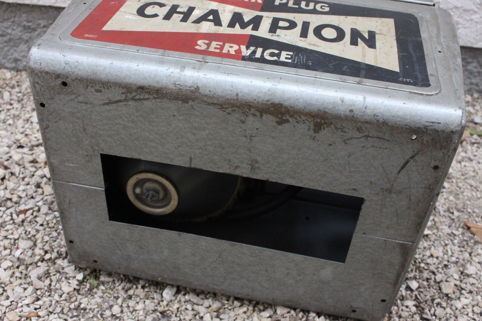 Vtg 50s CHAMPION SPARK PLUG SERVICE CENTER Auto Garage Cleaner Tester Shop Tool