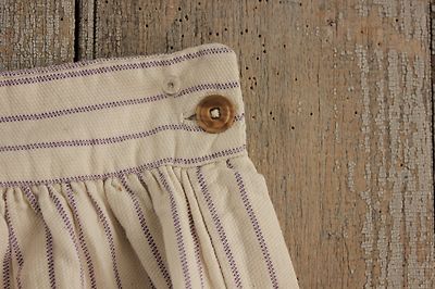 Culottes Vintage French crotchless bloomers purple striped flannel fabric c1910