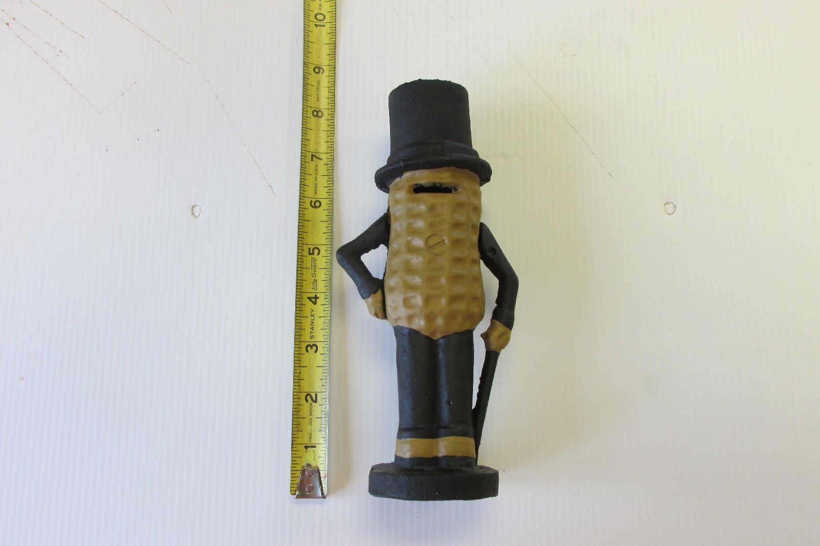 NEW OLD STOCK Vintage CAST IRON Mr. Peanut Coin Bank