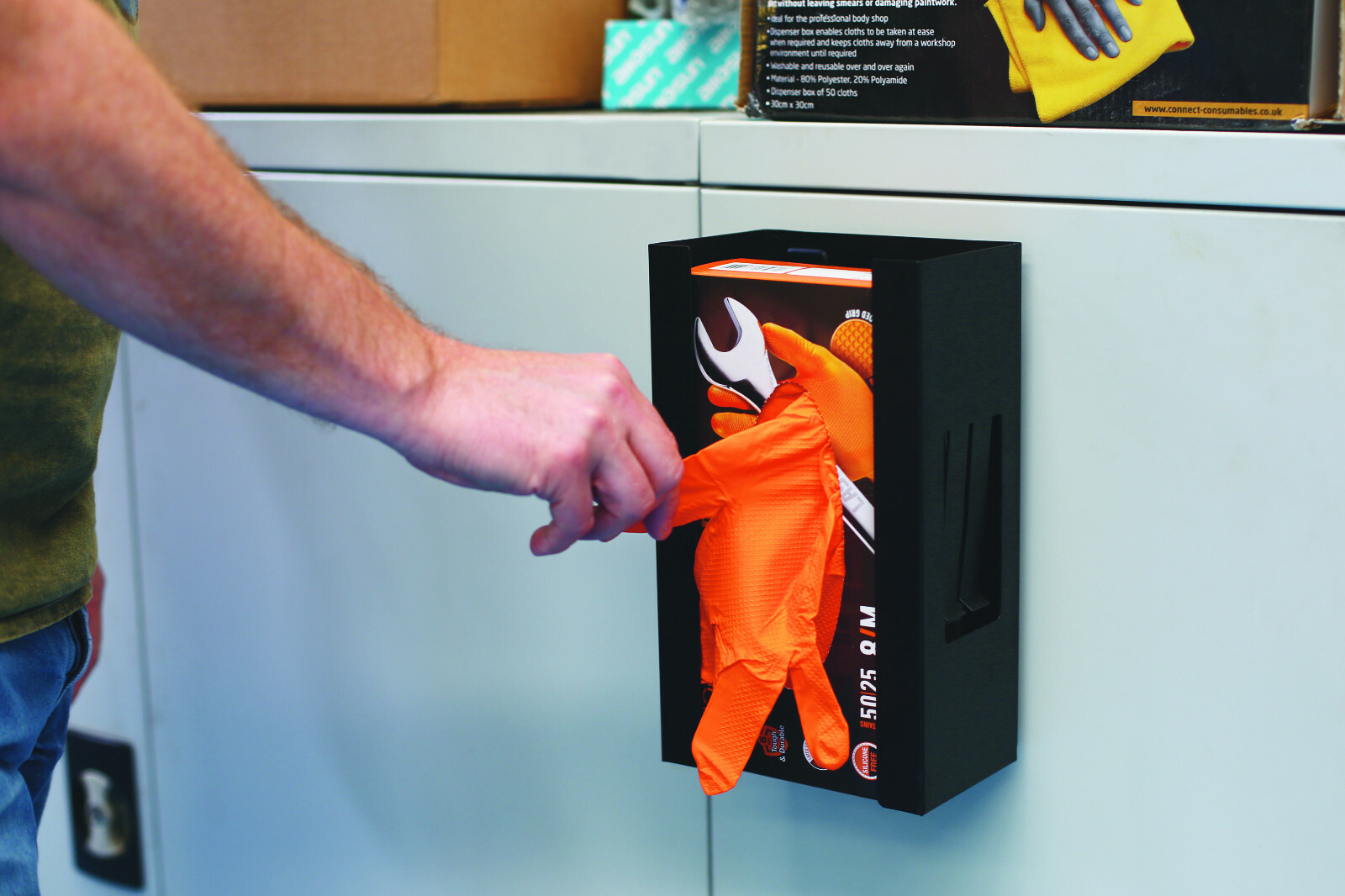BLACK Glove Dispenser Holder 253 x 143 x 95mm eBay