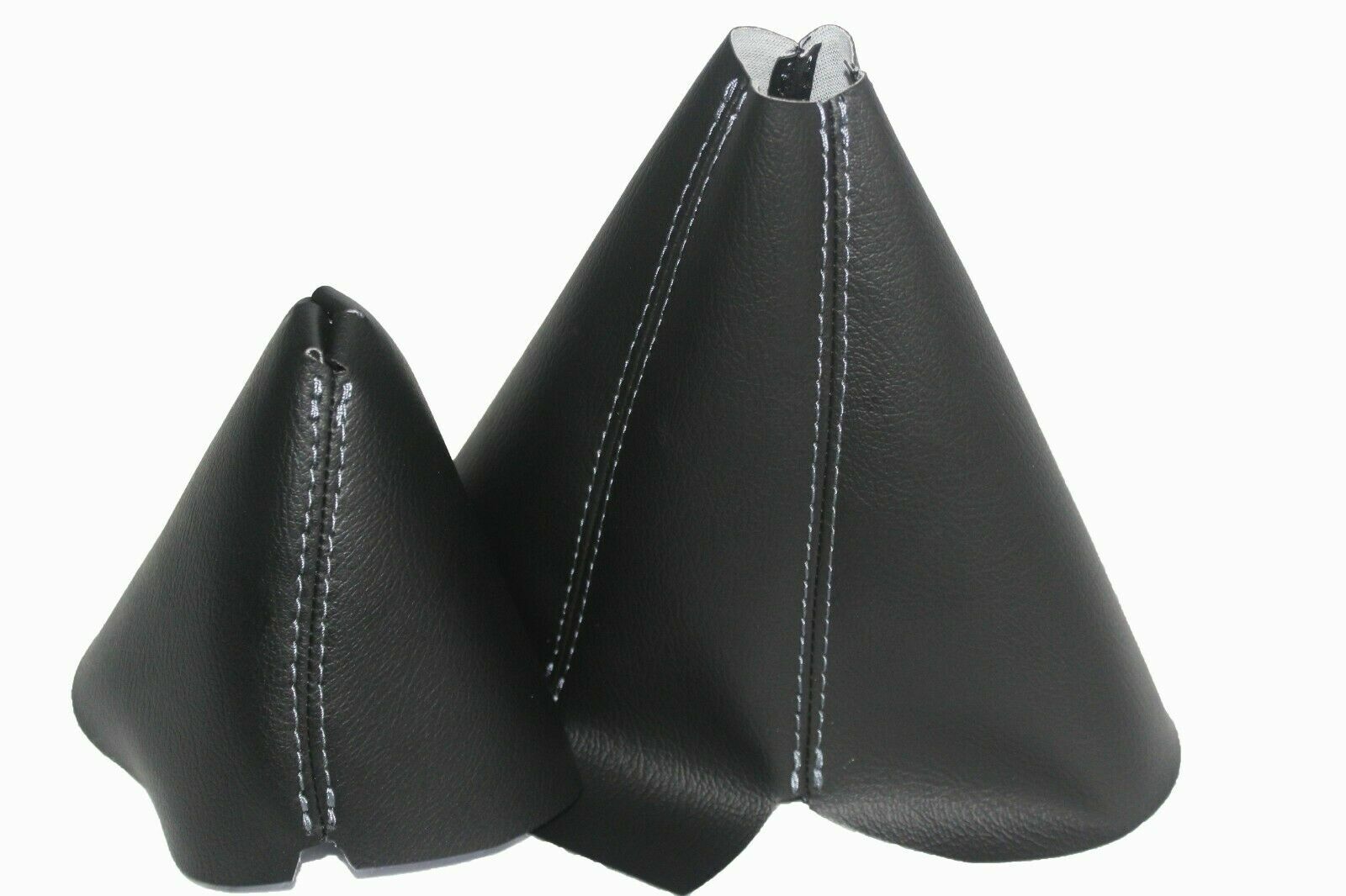 Black w/Gray Stitch Vinyl Manual & E-Brake Boot SET For 90