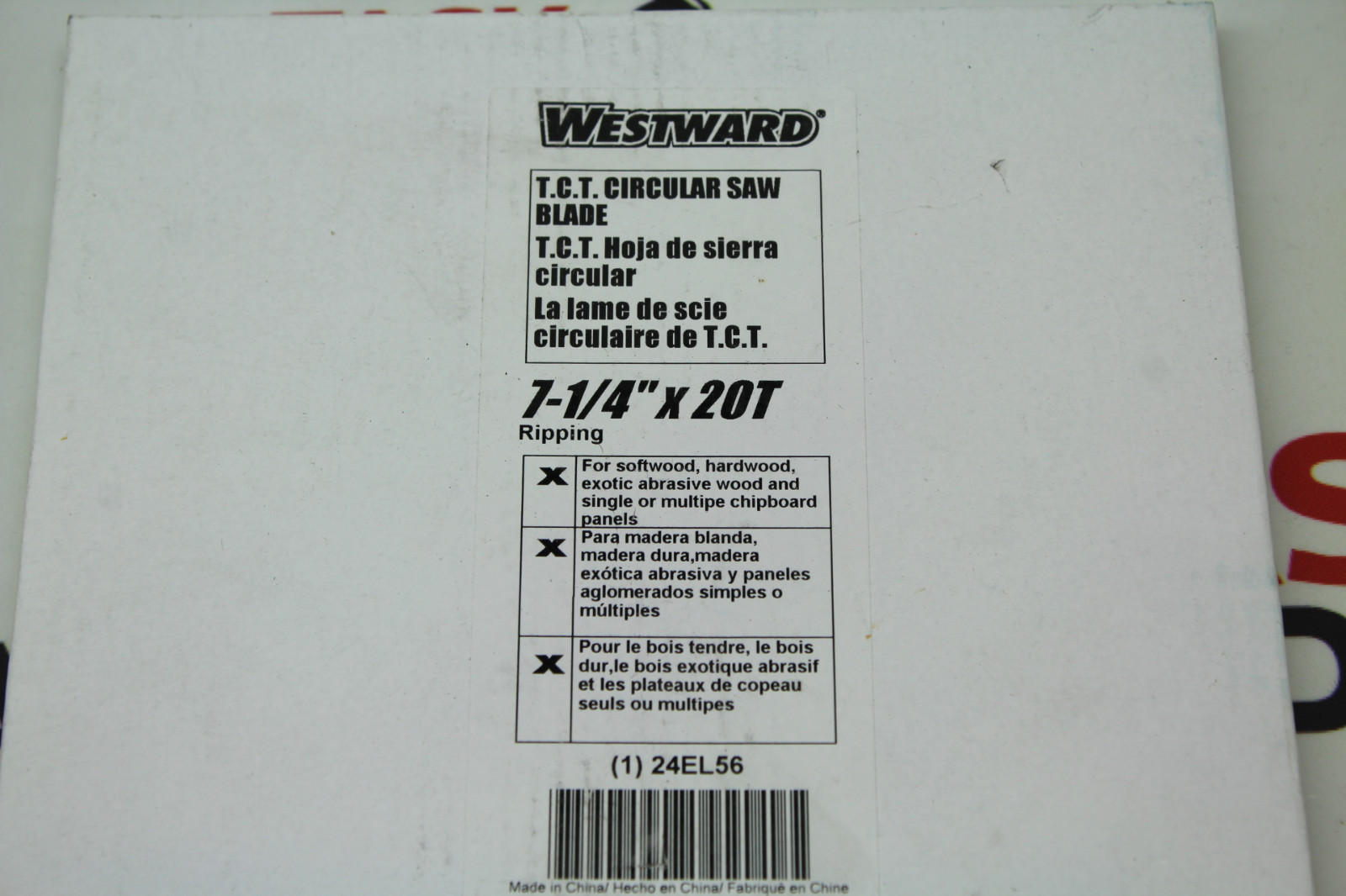 Westward T.C.T. Circular Saw Blade 7-1/4