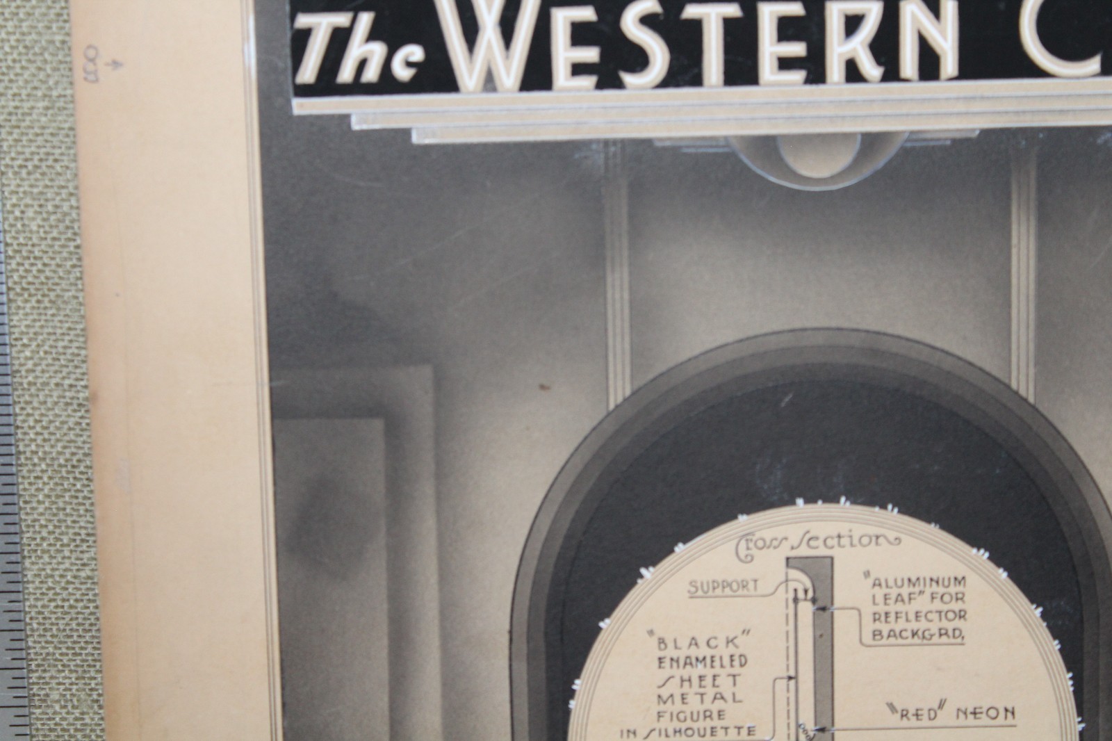 ORIGINAL 1930's THE WESTERN CLUB COWBOY PORCEALIN NEON SIGN CONCEPT ART