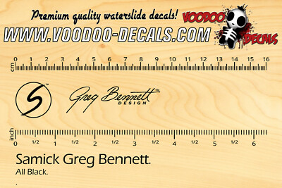 Samick Greg Bennett Signature (BLACK) Headstock Waterslide decals