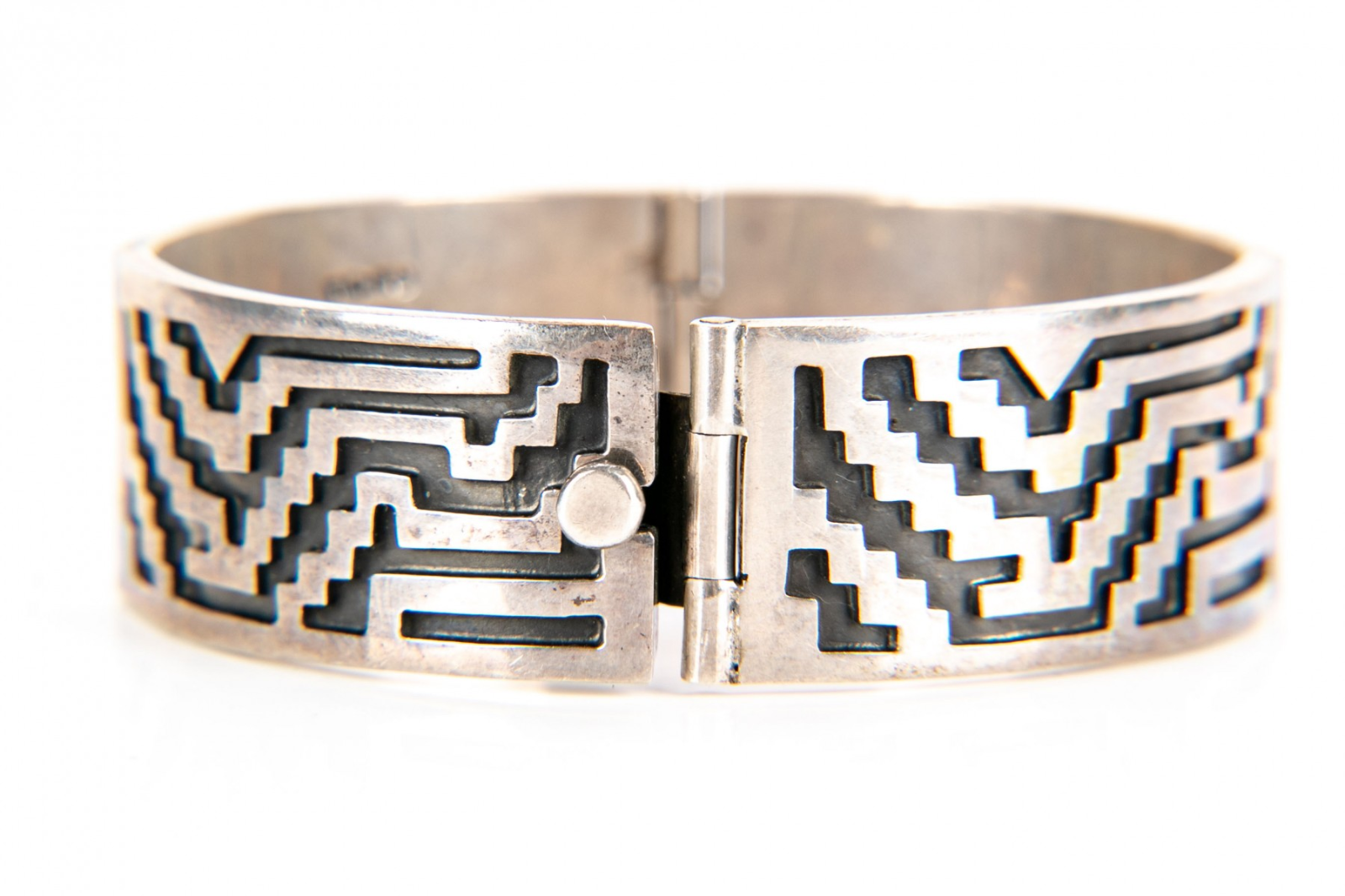 アクセサリー Mexican Taxco Silver Bracelet Taxco Hector Aguilar Aztec Panel Bracelet | Vintage Sterling