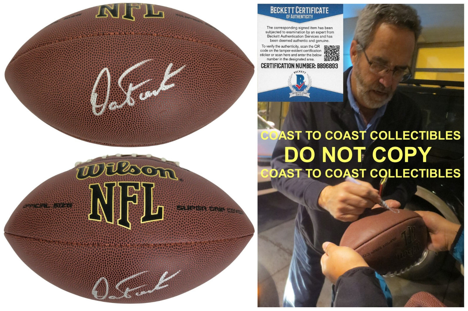 Dan Fouts Signed Football Proof Beckett COA Chargers Oregon Ducks Autographed Dan Fouts Signed Football Proof Beckett COA Chargers Oregon Ducks Autographed