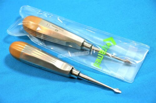 2 EA German Dental Tooth Surgery Straight Spade Concave Root Tip Elevator #60