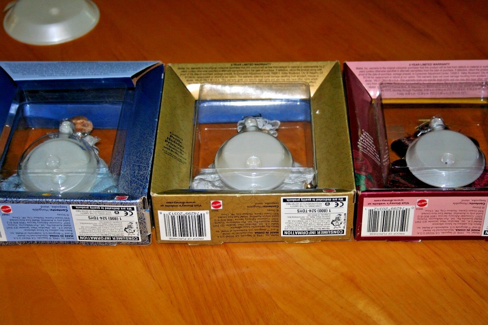 1998 Petite Holiday Princesses Set of 3/Belle-Snow-Cinderella/In Boxes