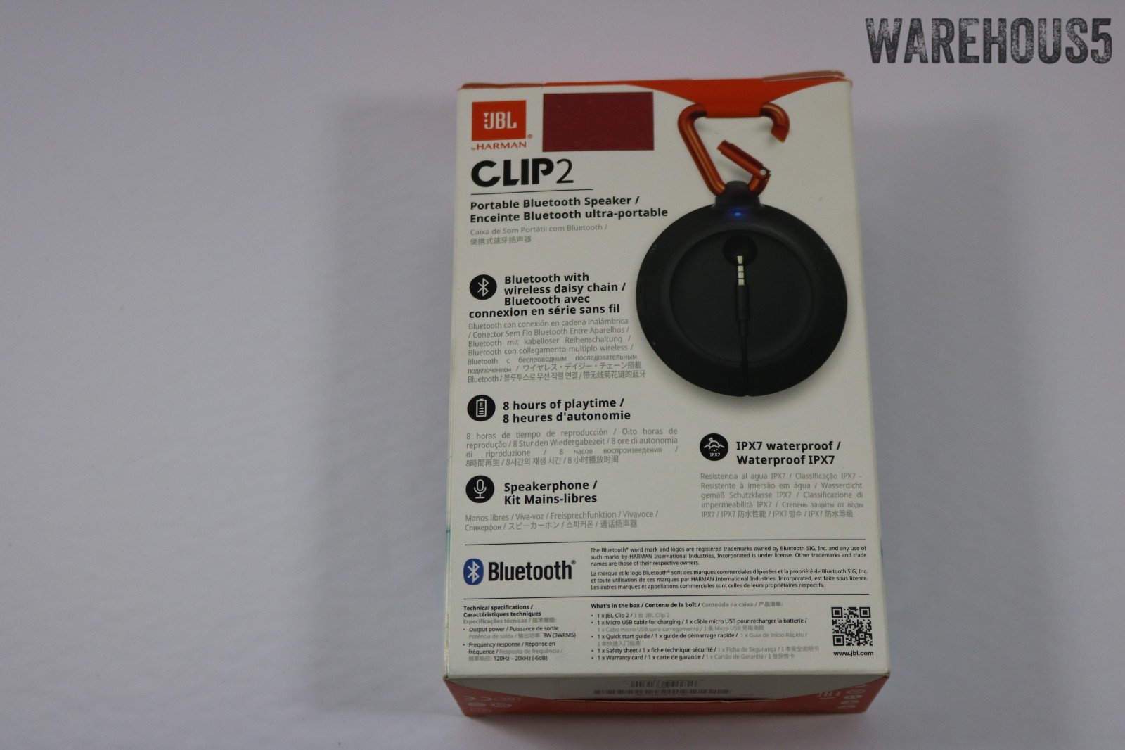 Genuine JBL Clip 2 Waterproof Portable Bluetooth Outdoor Speaker Wireless Black