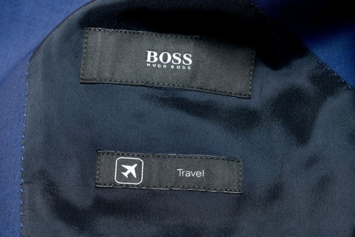 Pre-owned Hugo Boss "nestro3/byte1" Men's 100% Wool Blue Two Button Suit