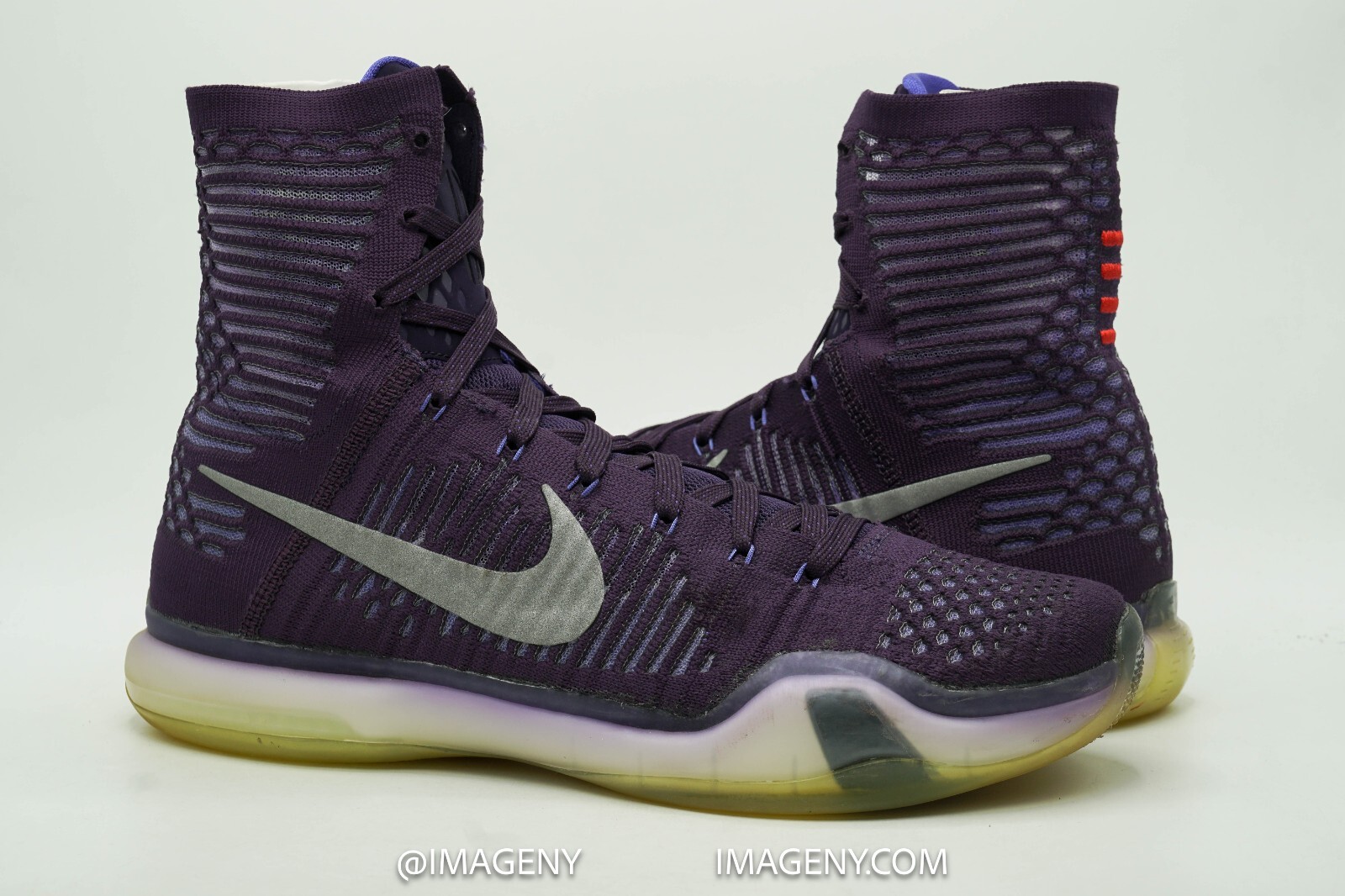 NIKE KOBE X ELITE USED SIZE 9 TEAM PACK GRAND PURPLE SILVER