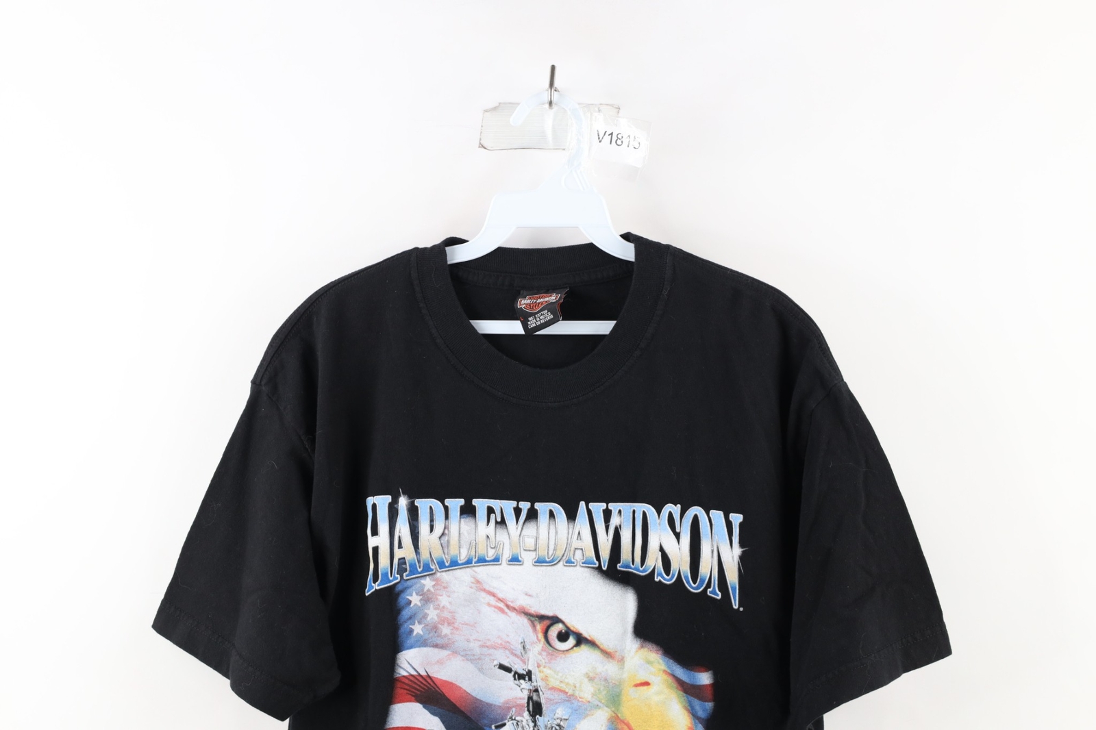 Vintage Y2K 2005 Harley Davidson Mens Large Fire Flames Eagle Motorcycle T-Shirt
