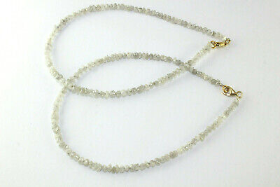 Pre-owned Big-diamonds Grey Rough Uncut Diamond Beads Bracelet With 18k Gold Lobster Clasp 2.50-3.00 Mm In Gray