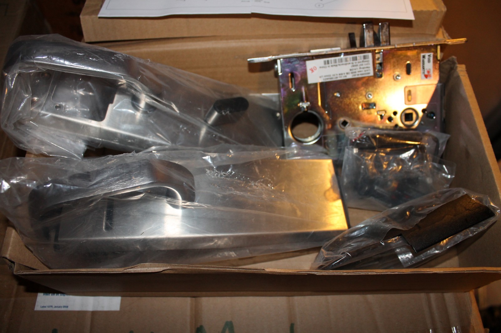 Lot of 5 x Onity Ansi HT24/28 Complete Hotel / Motel Satin Chrome Door LOCKSET