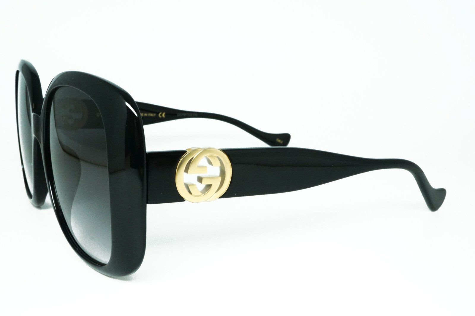 Pre-owned Gucci Gg1029sa - 007 Black-grey Black Lens Sunglasses 57mm Authentic In Gray