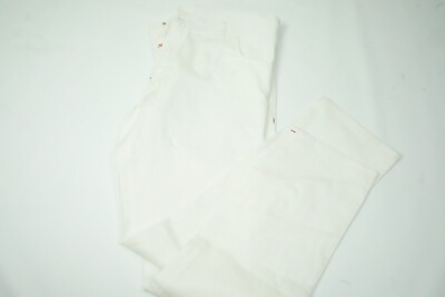 Isaia LC Seva Solid White 100% Cotton Casual Mens Chino Pants 56L EU NEW