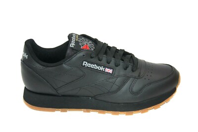 MEN'S REEBOK CLASSIC LEATHER 49798 BLACK/GUM LIFESTYLE SNEAKER