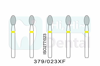 Dental Diamond Burs FG Egg Football 379/023XF Extra Fine Grit High Speed 10Pcs