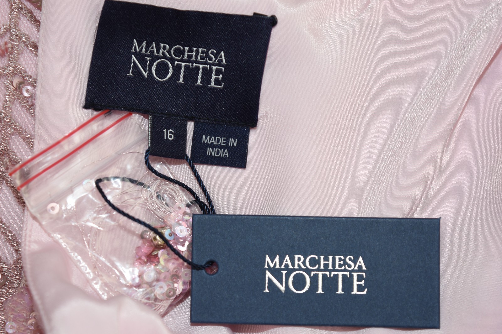 Pre-owned Marchesa Notte $695  Beaded Floral Cocktail Dress Tunic Blush Pale Pink 4