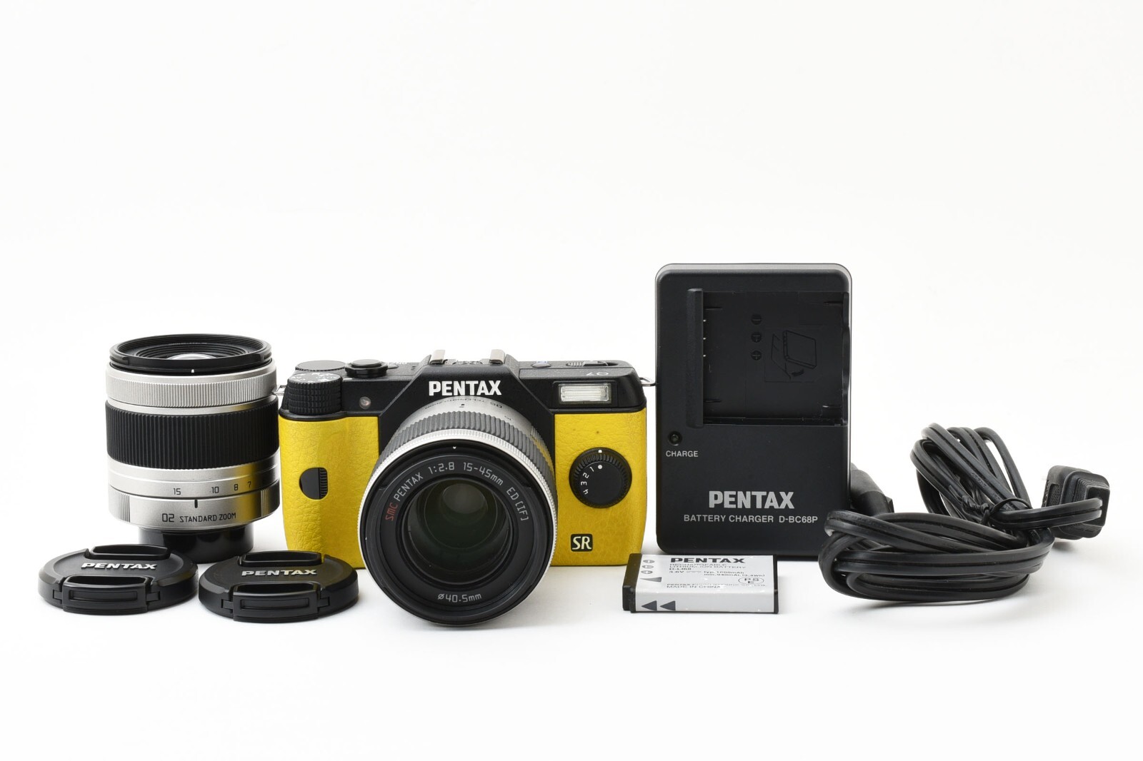 PENTAX Q7 Digital Camera Yellow & Black + Double Lenses Set