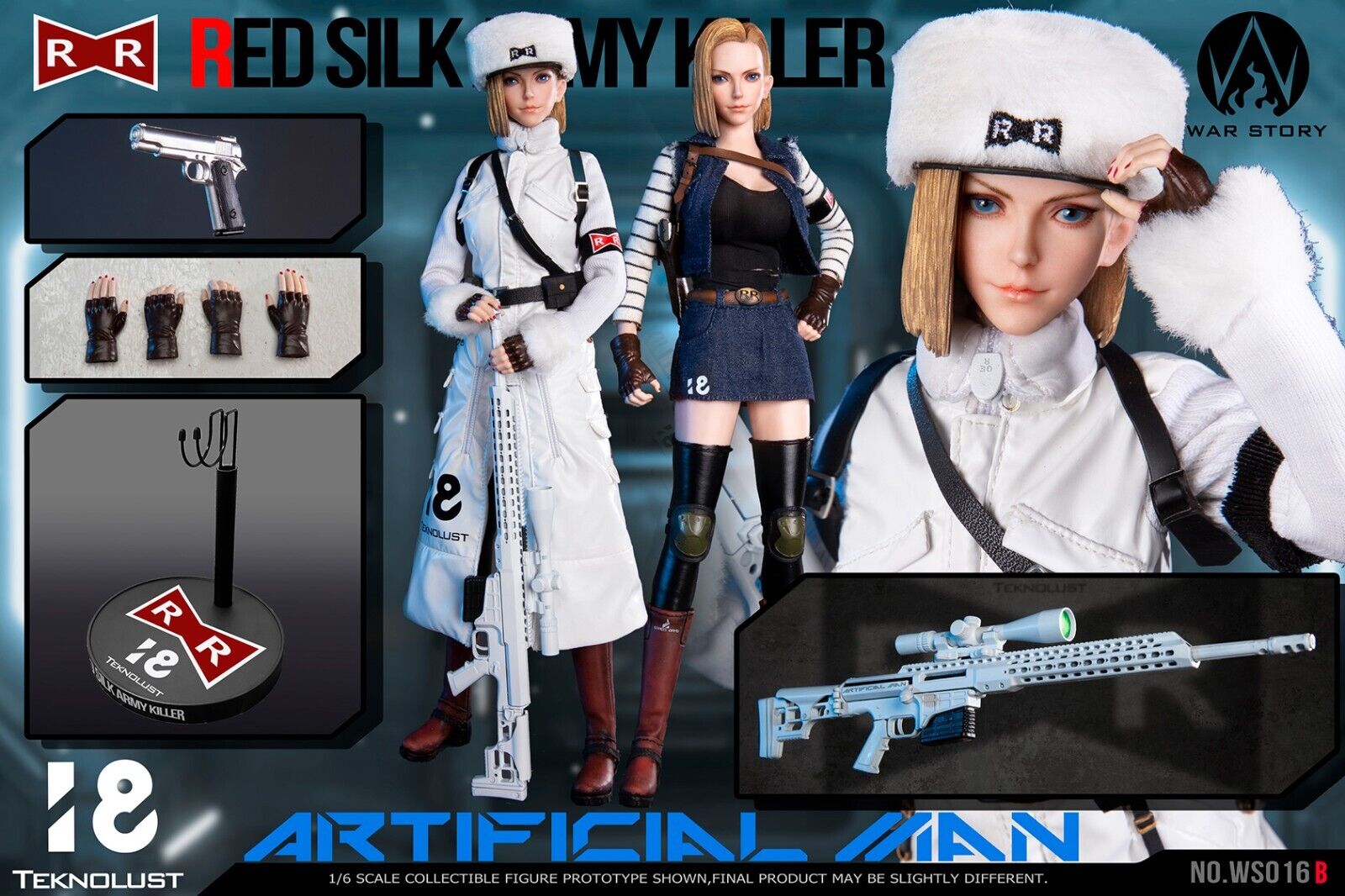 War Story WS016B 1/6 Red Silk Army Killer Android 18 Action War Story WS016B 1/6 Red Silk Army Killer Android 18 Action