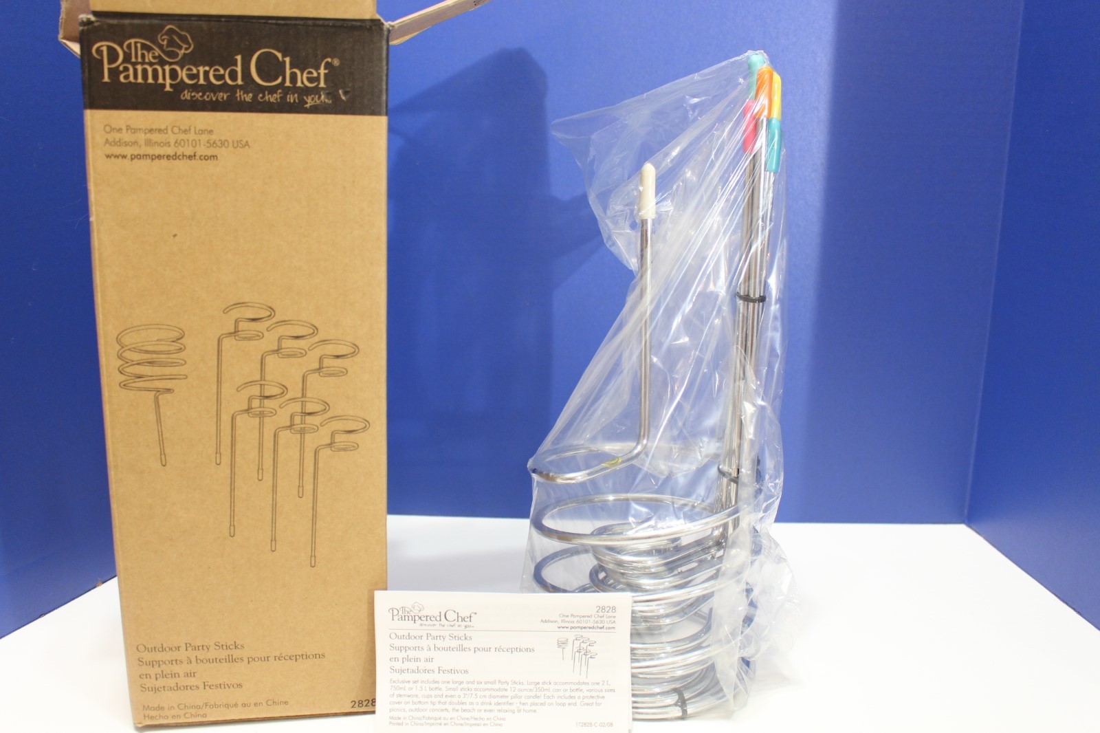 Pampered Chef Outdoor Party Stick Set Of 7, New In Box. Retired