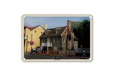 Blechschild 18 x 12 cm Reise Schild: Washington DC USA Old Stone House Museum