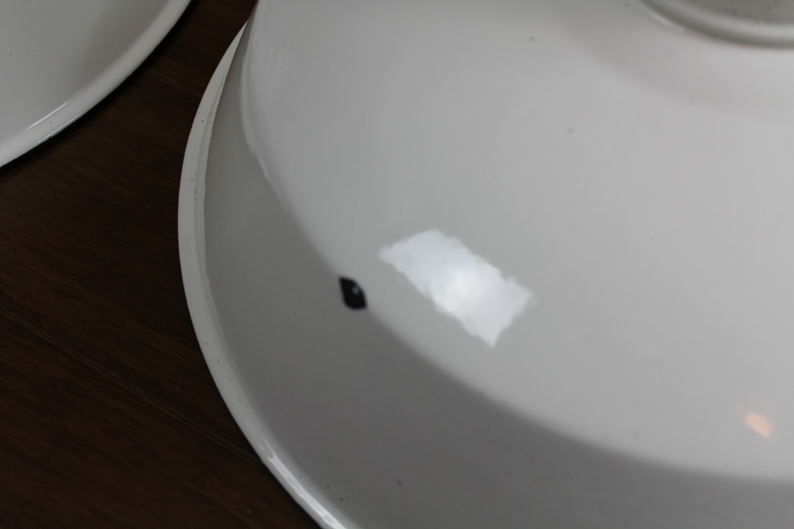 Vintage White Porcelain Enamel Hanging Light Old Gas Station Shop Decor Lot of 3